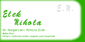 elek mihola business card